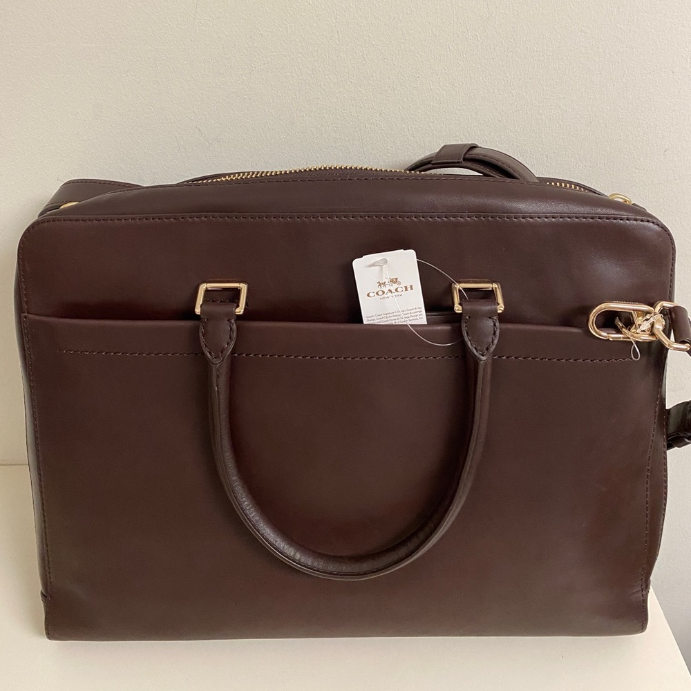 Coach mens leather brief case - Picture 2 of 7